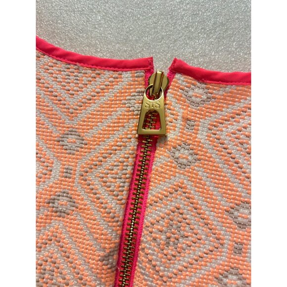 Sail to Sable Melon Jacquard Flare Dress Size 10 - Picture 4 of 5